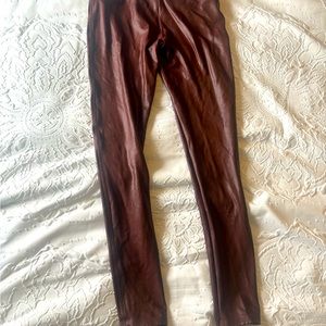 SPANX faux leather leggings in brown size large
